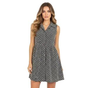 NWT Pomander Place Sleeveless Black Eyelet Noelle Mini Shirt Dress Fit & Flare
